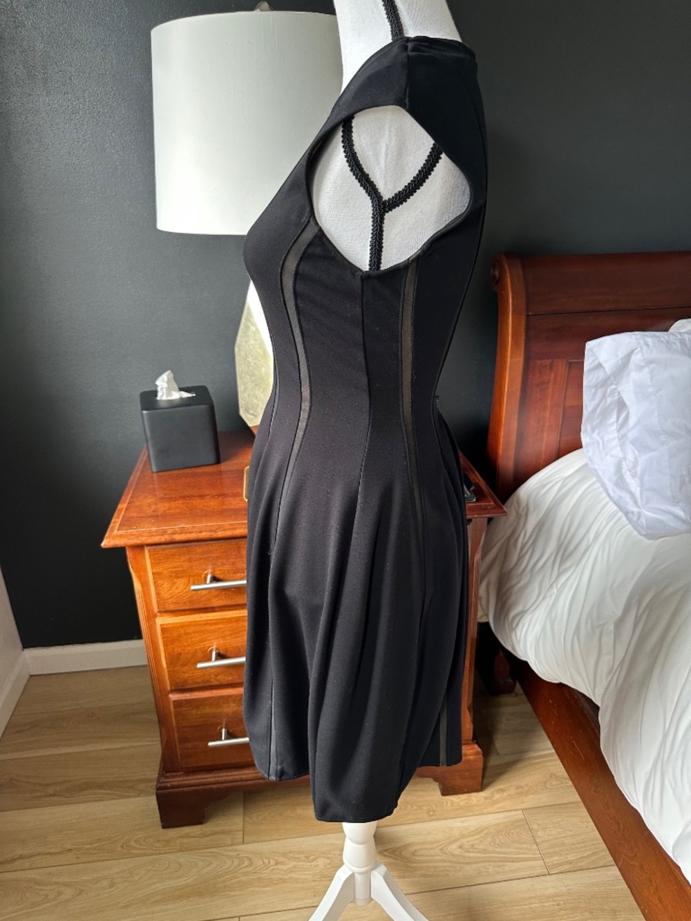 Torn by Ronny Kobo Black Short Sleeve Mini Dress - Sz M - Picture 4 of 7